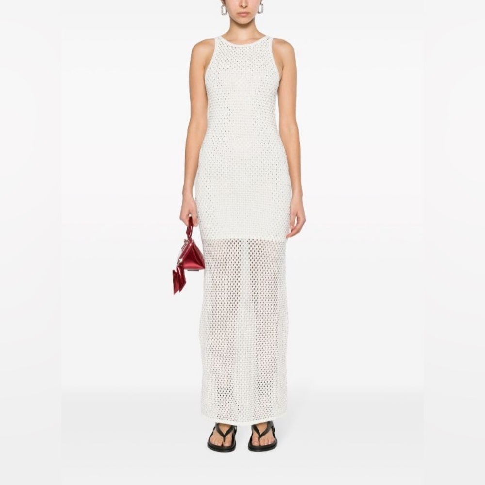 Sandro Rhinestone-Embellished Knitted Maxi Dress